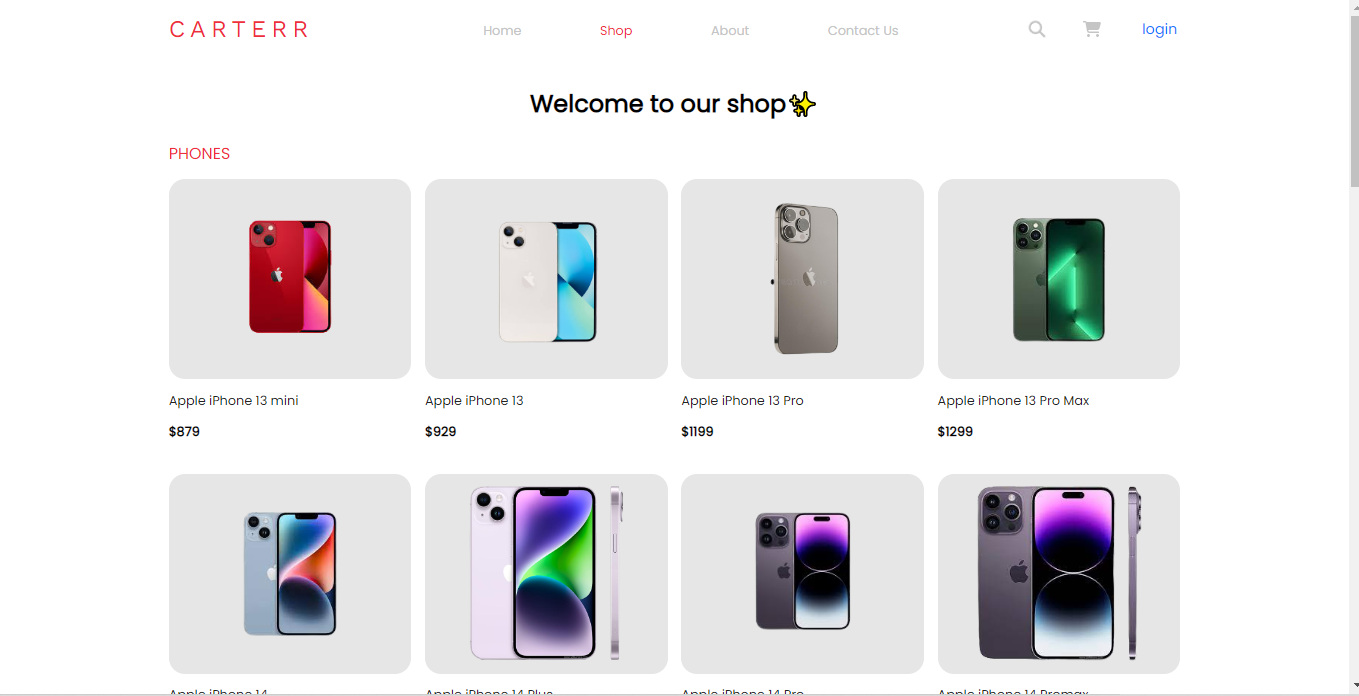 E commerce app project image